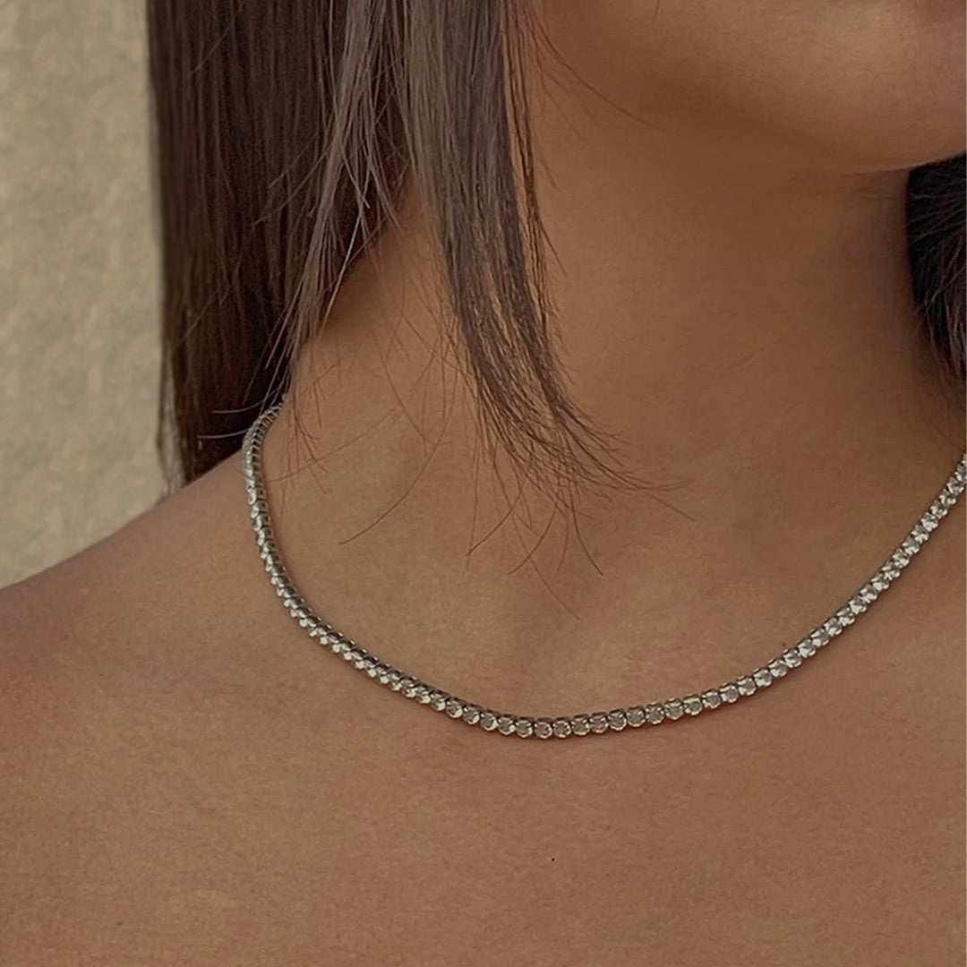 DIAMOND TENNIS NECKLACE + BRACELET FREE